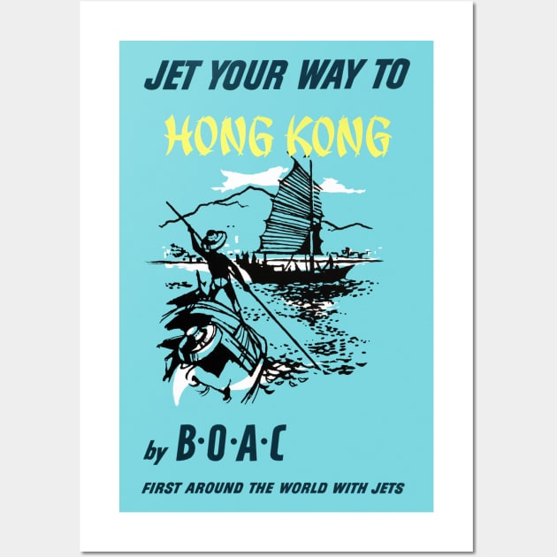 Hong Kong Vintage Travel Poster Wall Art by vintagetreasure